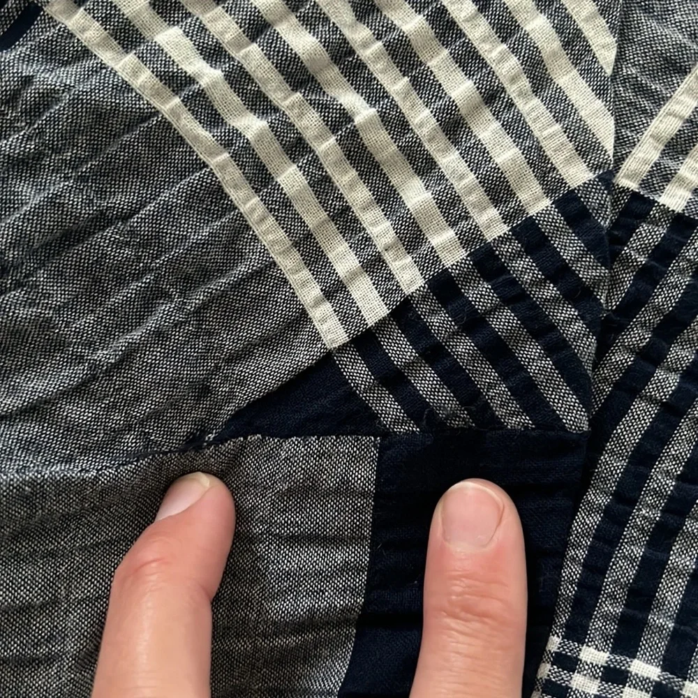 Navy and white plaid sleeveless dress sz8 - Picture 3 of 5